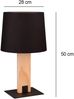 LED Tischleuchte mit beleuchtetem Holzfuß und Stoffschirm, Höhe 50cm Bild 5