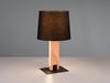 LED Tischleuchte mit beleuchtetem Holzfuß und Stoffschirm, Höhe 50cm Bild 3
