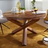 Wohnling Design Esszimmertisch, Sheesham Massivholz, rund Ø 120x75 cm Bild 4