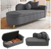 MODFU Chaiselongue Multifunktionale Chaiselongue 134 x 64 x 70 cm, Teddyplüsch, Wellenförmige Rückenlehne, hochdichter Sitzkissen 1 Teile, Inkl. Lenden- & Nackenkissen, Stauraum integriert Bild 3