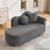 MODFU Chaiselongue Multifunktionale Chaiselongue 134 x 64 x 70 cm, Teddyplüsch, Wellenförmige Rückenlehne, hochdichter Sitzkissen 1 Teile, Inkl. Lenden- & Nackenkissen, Stauraum integriert Bild 2