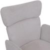 2er-Set Esszimmerstuhl HWC-N11, Stuhl, drehbar Auto-Return Stoff Bouclé 350g/m² Öko-Tex ~ hellgrau, Beine dunkelgrau Bild 5