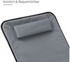 Clanmacy Gartenliege Strandmatte Verstellbarer 145cm 1er mit Tragegurt Grau 1x145 cm, 1 St. Bild 2