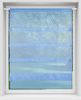 Transparente Bistrogardine Raffoptik mit Stangendurchzug in Voile, schlicht und modern in vielen verschiedenen Farben erhältlich (80 x 110 cm / blau - mittelblau) Bild 4