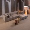 Ecksofa Chaiselongue Manu - Chenille-Stoff Natur, Rechts Bild 2