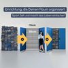 Aktenschrank abschließbar JAN - 5 Ebenen verstellbar, Flügeltüren | Metallschrank Werkstatt Mehrzweckschrank Büroschrank aus Stahl Werkzeugschrank, 185x115x40cm Grau-Blau Bild 3