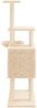 vidaXL Kratzbaum mit Sisal-Kratzsäulen Creme 131 cm 172127 Bild 5