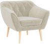 Sofa, Skandinavischer Stil, Holzbeine - PIRS - 1 Sitzer - Beige - Velvet Bild 2