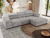 Mks Möbel 'RILASSO' Ecksofa, mit Relax-funktion, Elektrisch verstellbarer Sitz, L-förmige Ecke mit Armlehnen, Wellenfeder, Hellgrau, Cordstoff, rechts Bild 4