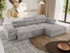 Mks Möbel 'RILASSO' Ecksofa, mit Relax-funktion, Elektrisch verstellbarer Sitz, L-förmige Ecke mit Armlehnen, Wellenfeder, Hellgrau, Cordstoff, rechts Bild 5