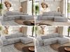 Mks Möbel 'RILASSO' Ecksofa, mit Relax-funktion, Elektrisch verstellbarer Sitz, L-förmige Ecke mit Armlehnen, Wellenfeder, Hellgrau, Cordstoff, rechts Bild 2