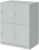 Pren Schließfachschrank, 2 Abteile mit je zwei Türen, Zylinderschloss inkl. 2 Schlüssel, Maße: H 1018 x B 800 x T 500 mm, Farbe 005 weiß Bild 2