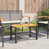 vidaXL Gartentisch Schwarz 70x38x42 cm Poly Rattan Akazienholz 366270 Bild 3