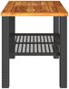 vidaXL Gartentisch Schwarz 70x38x42 cm Poly Rattan Akazienholz 366270 Bild 5