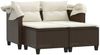 vidaXL Gartensofa 2-Sitzer mit Dach und Hockern Braun Poly Rattan 365782 Bild 4