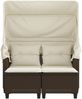 vidaXL Gartensofa 2-Sitzer mit Dach und Hockern Braun Poly Rattan 365782 Bild 5