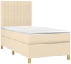 vidaXL Boxspringbett mit Matratze Creme 100x200 cm Stoff 3142478 Bild 3