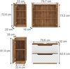 Badmöbel-Set Lotta Eiche/Weiß mit Kachelstruktur 4 Teile Vicco Bild 2