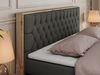 Boxspringbett AMORE KING, Doppelbett mit Multipocket-Matratze, Polsterbett mit Kopfstütze - 180 x 200 cm - Dunkelgrau Kunstleder - H4 Bild 3