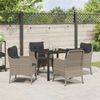vidaXL Garten Essgruppe mit Kissen 5 pcs Hellgrau Poly-Rattan 3380184 Bild 4