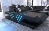 Sofa Dreams Wohnlandschaft Ledercouch Sofa Leder Venedig U Form Ledersofa, Couch, mit LED, wahlweise mit Bettfunktion als Schlafsofa, Designersofa Bild 2