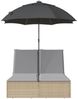 vidaXL Doppel-Sonnenliege mit Kissen & Sonnenschirm Beige Poly Rattan 368084 Bild 4
