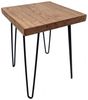 Beistelltisch aus Ulmenholz - eckig / 40 cm - Massivholz Couchtisch mit 4 Beinen aus Metall - Deko Holz Sofa Tisch Blumen Hocker Ulme massiv Bild 3