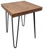 Beistelltisch aus Ulmenholz - eckig / 40 cm - Massivholz Couchtisch mit 4 Beinen aus Metall - Deko Holz Sofa Tisch Blumen Hocker Ulme massiv Bild 2