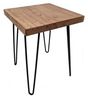 Beistelltisch aus Ulmenholz - eckig / 40 cm - Massivholz Couchtisch mit 4 Beinen aus Metall - Deko Holz Sofa Tisch Blumen Hocker Ulme massiv Bild 4