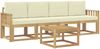 vidaXL Outdoor-Sofagarnitur mit Kissen 5 pcs Weiß und Creme 3387204 Bild 2