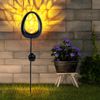 3x LED Solar Stecklampen, schwarz, gold, Feuereffekt, H 93 cm Bild 5