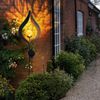 3x LED Solar Stecklampen, schwarz, gold, Feuereffekt, H 93 cm Bild 4