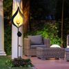 3x LED Solar Stecklampen, schwarz, gold, Feuereffekt, H 93 cm Bild 2