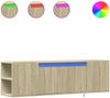 vidaXL TV-Wandschrank mit LED-Beleuchtung Sonoma-Eiche 135x31x39,5 cm 852385 Bild 2