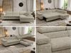 MKS Möbel 'Pablo L-Form' Ecksofa mit Schlaffunktion, verstellbare Kopfstützen, Beige, Struktur, Visco Topper, Rechts Bild 2