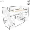 Hochbett mit Schreibtisch, RGB LED-Streife, Lattenrost, Treppe, Stauraum, Rausfallschutz, Steckdose, USB und Sitzbank, 90x200cm, Kinderbett Bild 5