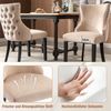 Merax 6er Set Stuhl Beige Samt Esszimmerstuhl, mit Knopfsteppung, Gestell aus Massivholz, Beige(Set, 6 St) Bild 5