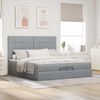 vidaXL Ottoman-Bett mit Matratzen Hellgrau 200x200 cm Stoff 3313182 Bild 3