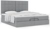 vidaXL Ottoman-Bett mit Matratzen Hellgrau 200x200 cm Stoff 3313182 Bild 5