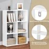 Woltu Bücherregal, 1-tlg, Raumteiler mit 4 Ebenen 8 Fächern, Aktenschrank weiß Bild 3