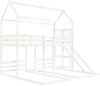 Etagenbett 272 x 206 x 221 cm mit Rutsche und Dachdesign – Kinderbett 90x200 cm in Weiß Bild 3