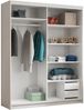 Beautysofa Kleiderschrank HELA moderner Kleiderschrank mit Spiegel (Schiebetürenschrank mit Kleiderstange und Regalböden, Schrank für Schlafzimmer, Flur & Ankleidezimmer) wahlweise ohne oder mit Schubkasteneinsätzen Bild 3
