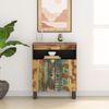 Sideboard, Kommode mit 2 Türen 60x33x75 cm Altholz Massiv j1875p Bild 2