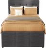 Ausziehbett 90/190–200×200 cm mit 3 Schubladen, höhenverstellbarem Kopfteil, grau, ohne Matratze Bild 5