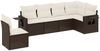 vidaXL 6-tlg. Garten-Sofagarnitur mit Kissen Braun Poly Rattan 3252570 Bild 2