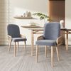 Esszimmerstuhl 4er-Set Samt mit Rattan-Design, Metallbeine, Grau,H 90 x T 32 x B 90 cm Bild 3