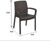 Dmora Gartenstuhl Anacleto, Gartensitzgruppe, Stuhl für Esstisch, Outdoor-Sessel mit Rattan-Effekt, 100 % Made in Italy, 54 x 60 x 82 cm, Anthrazit Bild 3