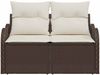 vidaXL Gartensofa mit Kissen Braun 121 x 62 x 69cm Poly-Rattan 42006723 Bild 4