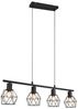 Pendelleuchte NARDA Industrial 4-flammig Schwarz Metall, Breite 75cm Bild 2