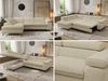 MKS Möbel 'Pablo L-Form' Ecksofa mit Schlaffunktion, verstellbare Kopfstützen, Creme, Struktur, Visco Topper, Links Bild 2